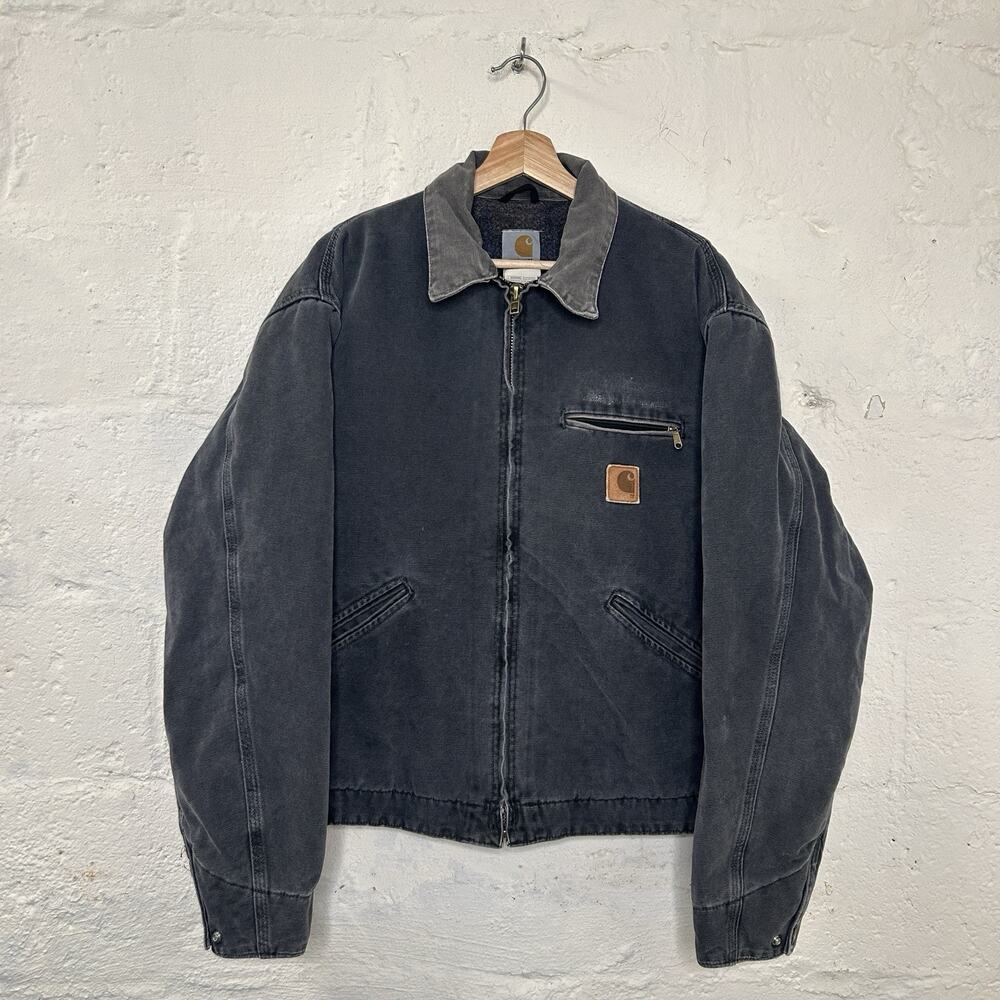 Vintage Carhartt Blanketed Detroit Jacket “Petrol Grey” J97 - Picture 2 of 16